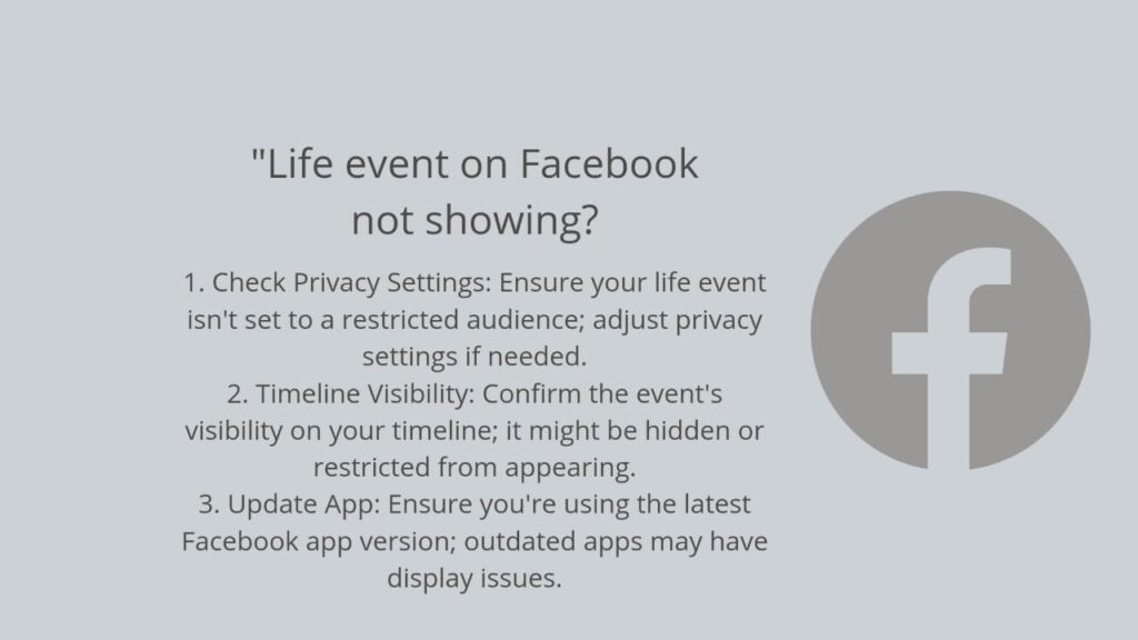 life event on facebook not showing
