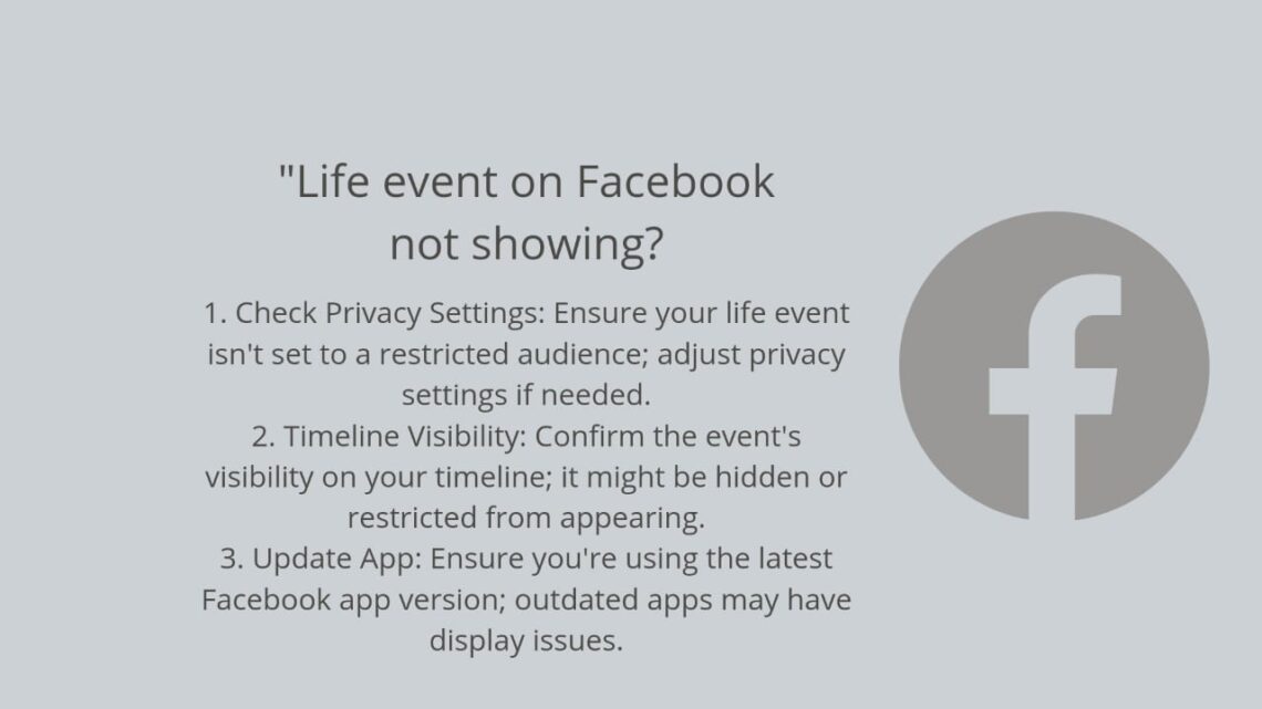 life event on facebook not showing