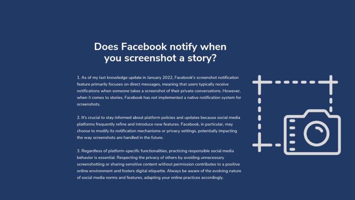 Does Facebook notify when you screenshot a story