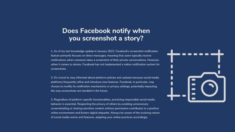 Does Facebook notify when you screenshot a story